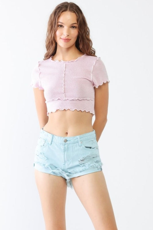 Honeybee Mumford's Distressed Ripped Denim Shorts