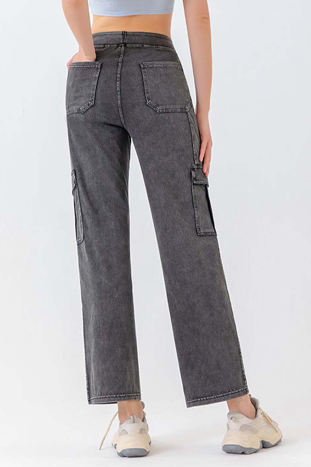 Honeybee Mumford's Buttoned Pocketed Long Jeans