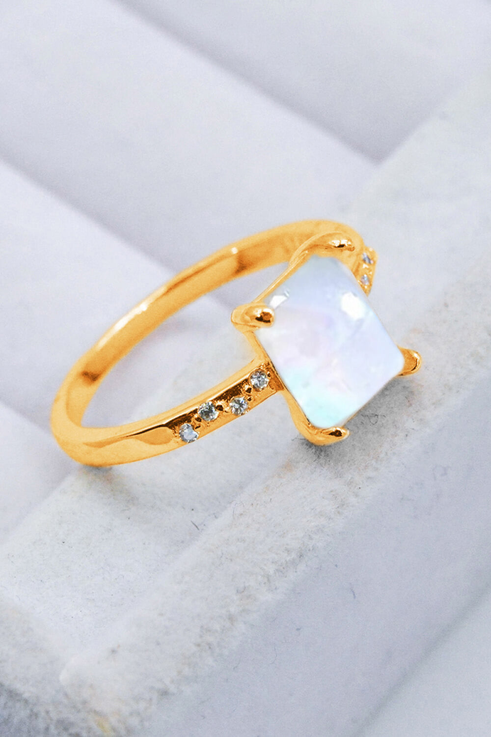 Honeybee Mumford's Square Moonstone Ring