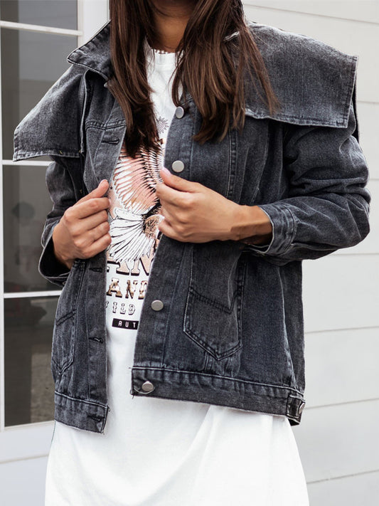 Honeybee Mumford's Collared Neck Button Down Denim Jacket