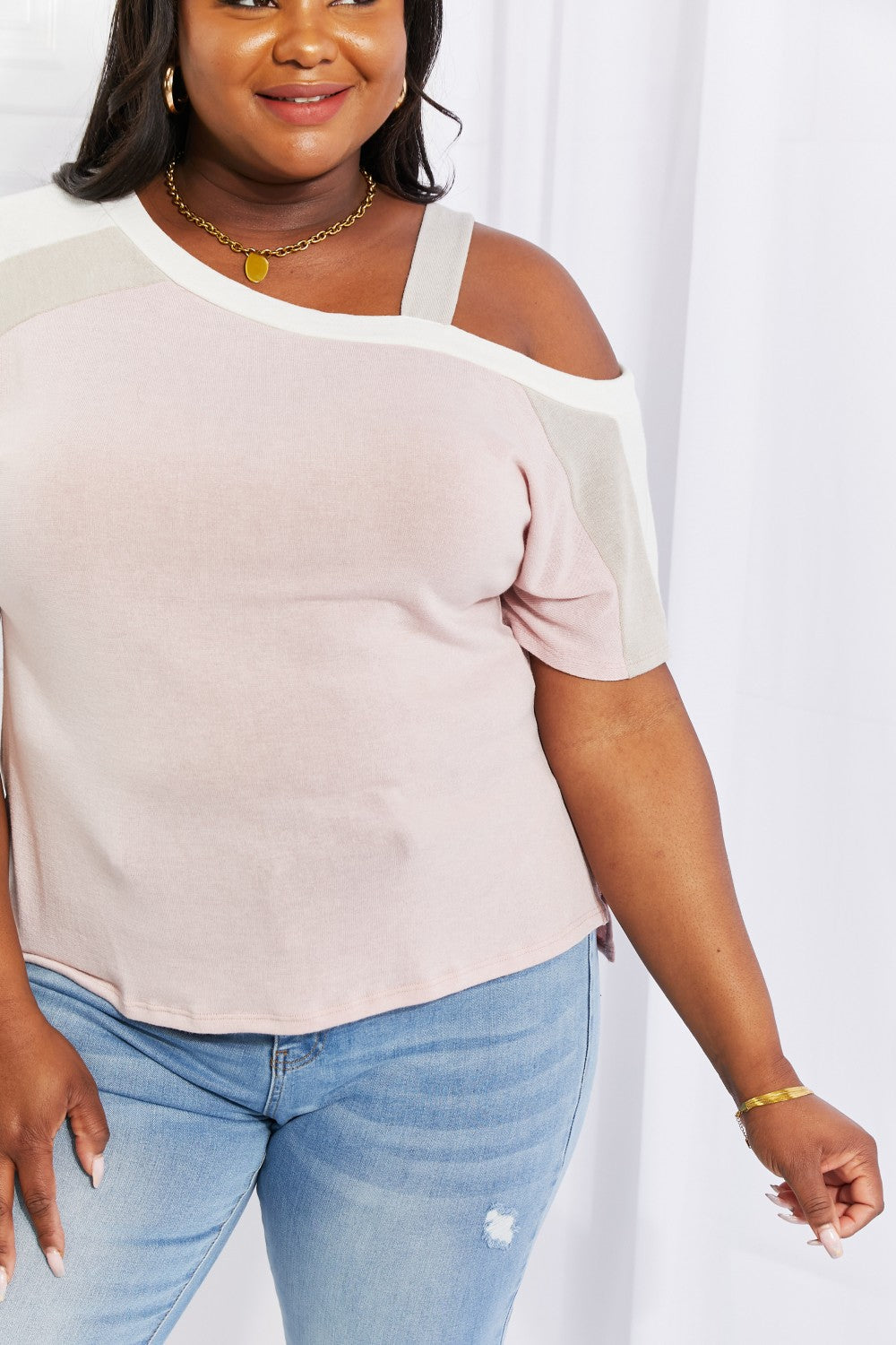 Honeybee Mumford's Light Pink Shoulder Tee