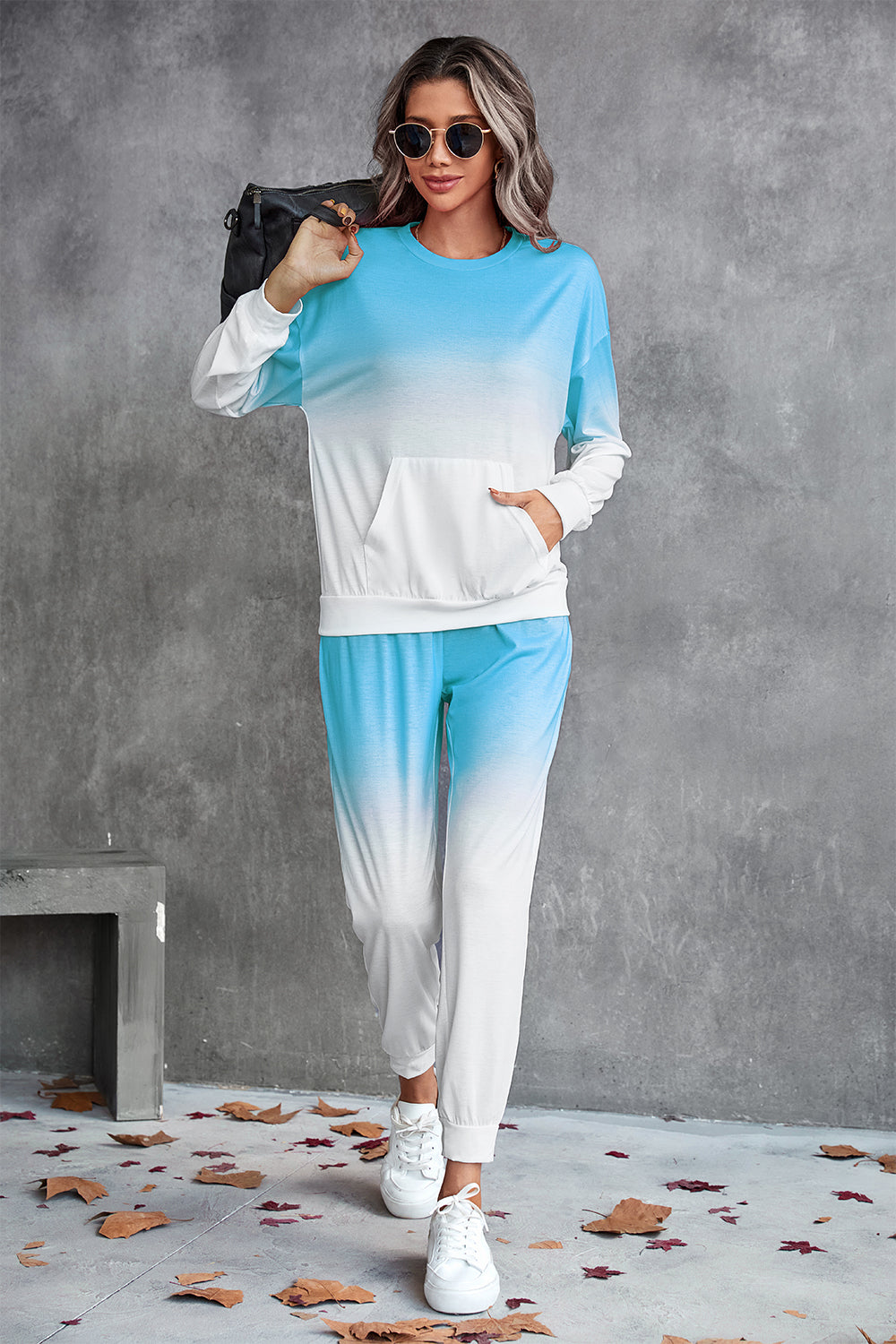 Honeybee Mumford's Gradient Round Neck Sweatshirt and Joggers Set