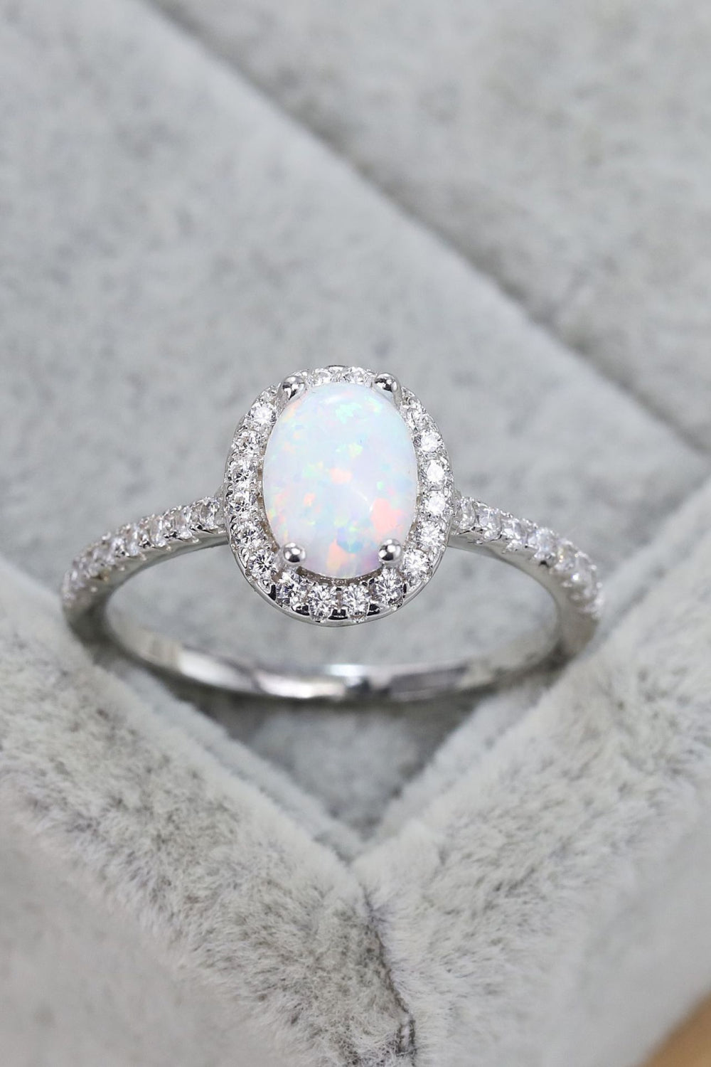 Honeybee Mumford's Opal Sterling Silver Halo Ring