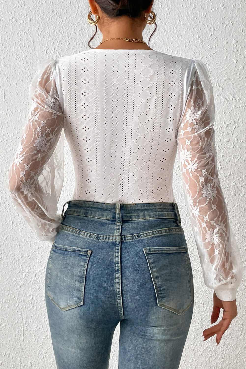 Honeybee Mumford's Eyelet Lace Detail Bodysuit