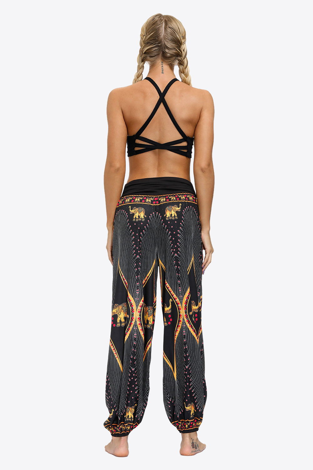 Honeybee Mumford's Exotic Style Printed Ruched Pants