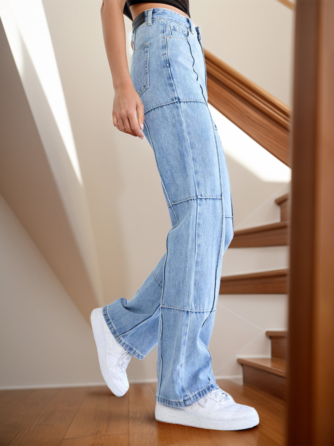 Honeybee Mumford's High Waist Straight Jeans with Pockets