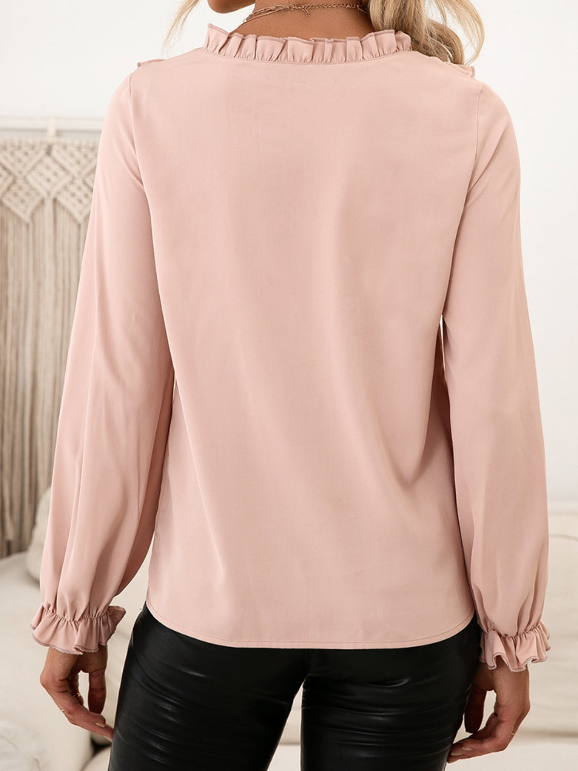 Honeybee Mumford's Frill Round Neck Flounce Sleeve Blouse