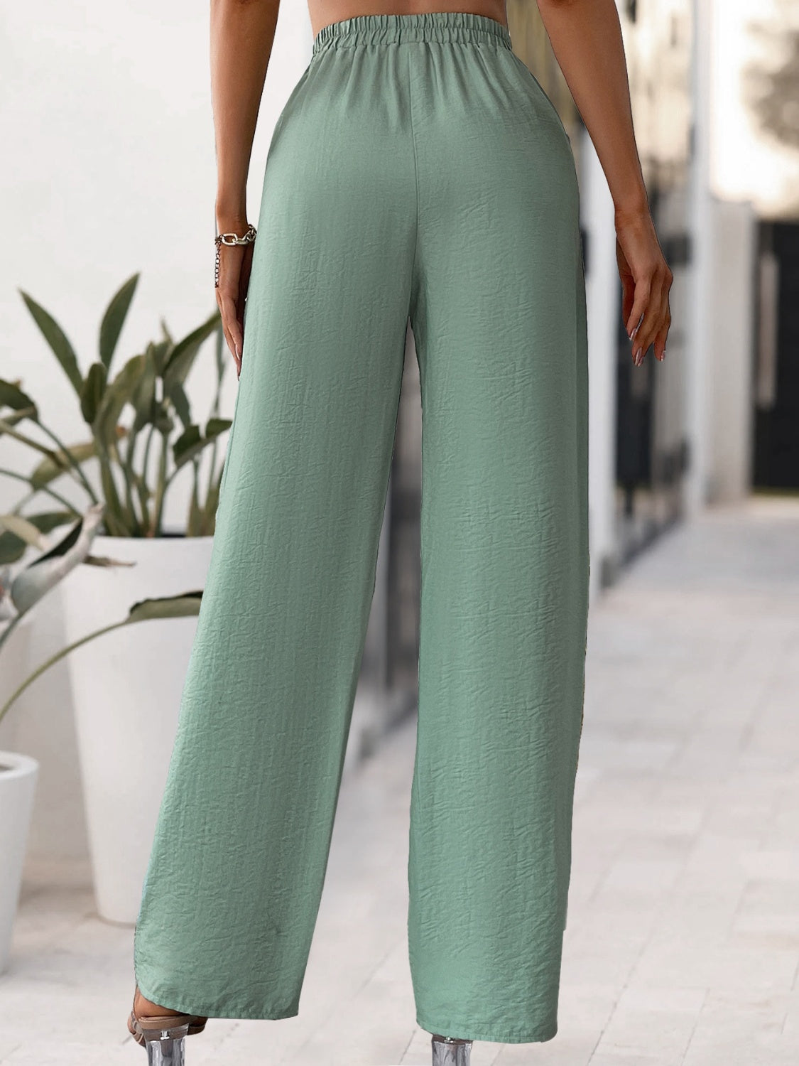 Honeybee Mumford's Tied High Waist Wide Leg Pants