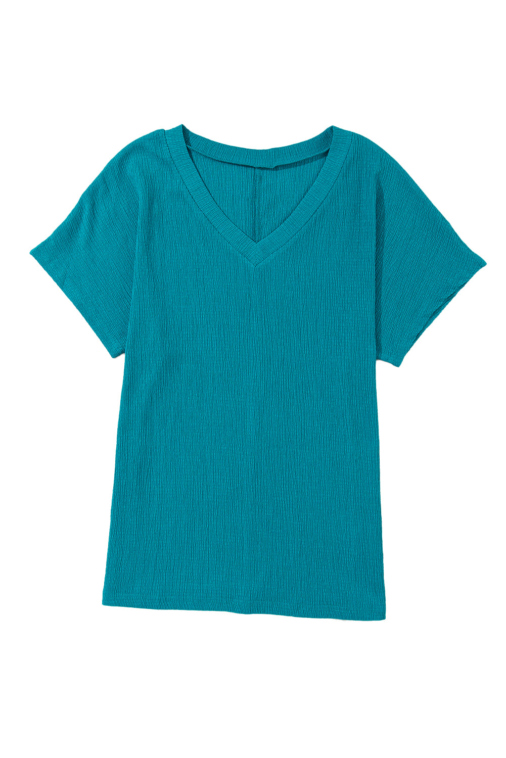 Honeybee Mumford's Blue Sapphire Crinkled V Neck Wide Sleeve T-shirt