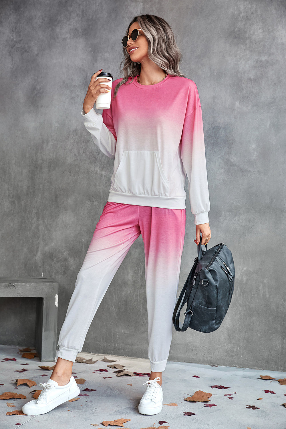 Honeybee Mumford's Gradient Round Neck Sweatshirt and Joggers Set