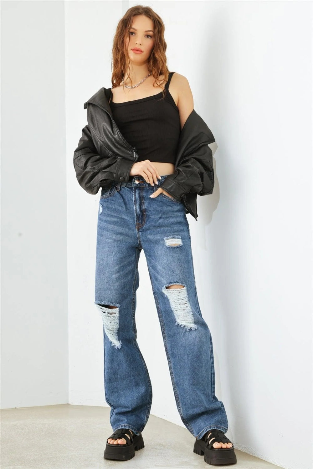 Honeybee Mumford's Distressed High Waist Jeans