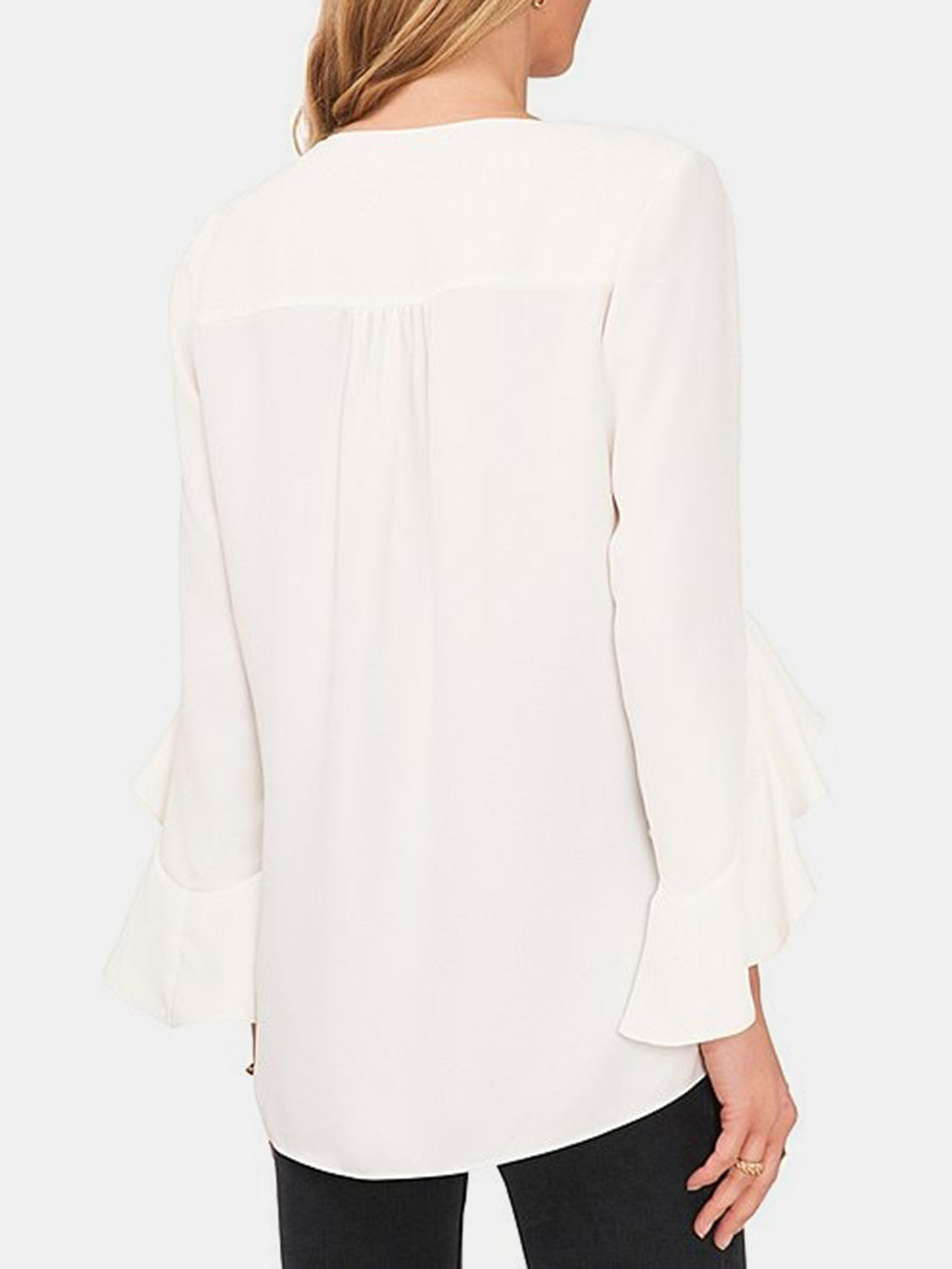 Honeybee Mumford's V-Neck Flounce Sleeve Blouse