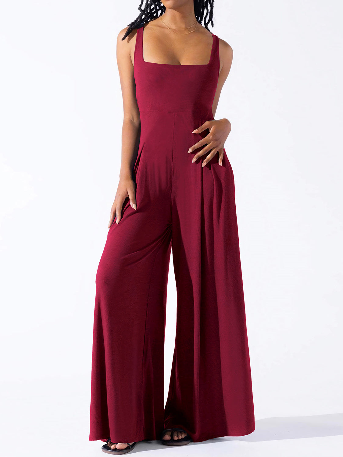 Honeybee Mumford's Square Neck Wide Strap Jumpsuit