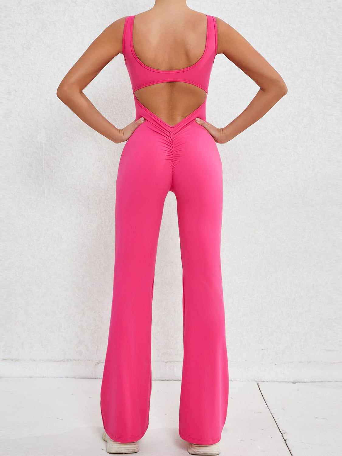 Honeybee Mumford's Cutout Wide Strap Scoop Neck Active Jumpsuit