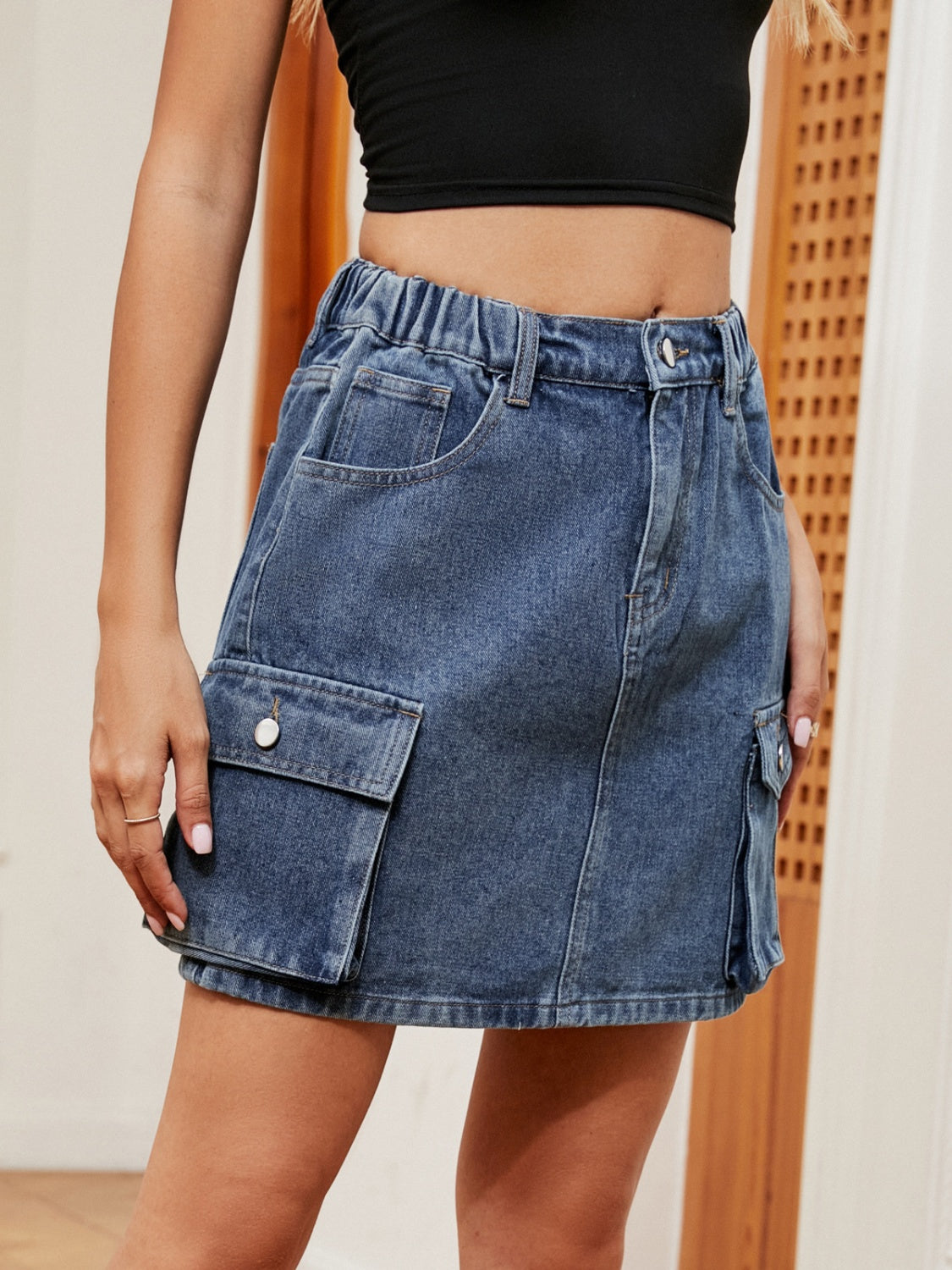 Honeybee Mumford's High Waist Denim Skirt