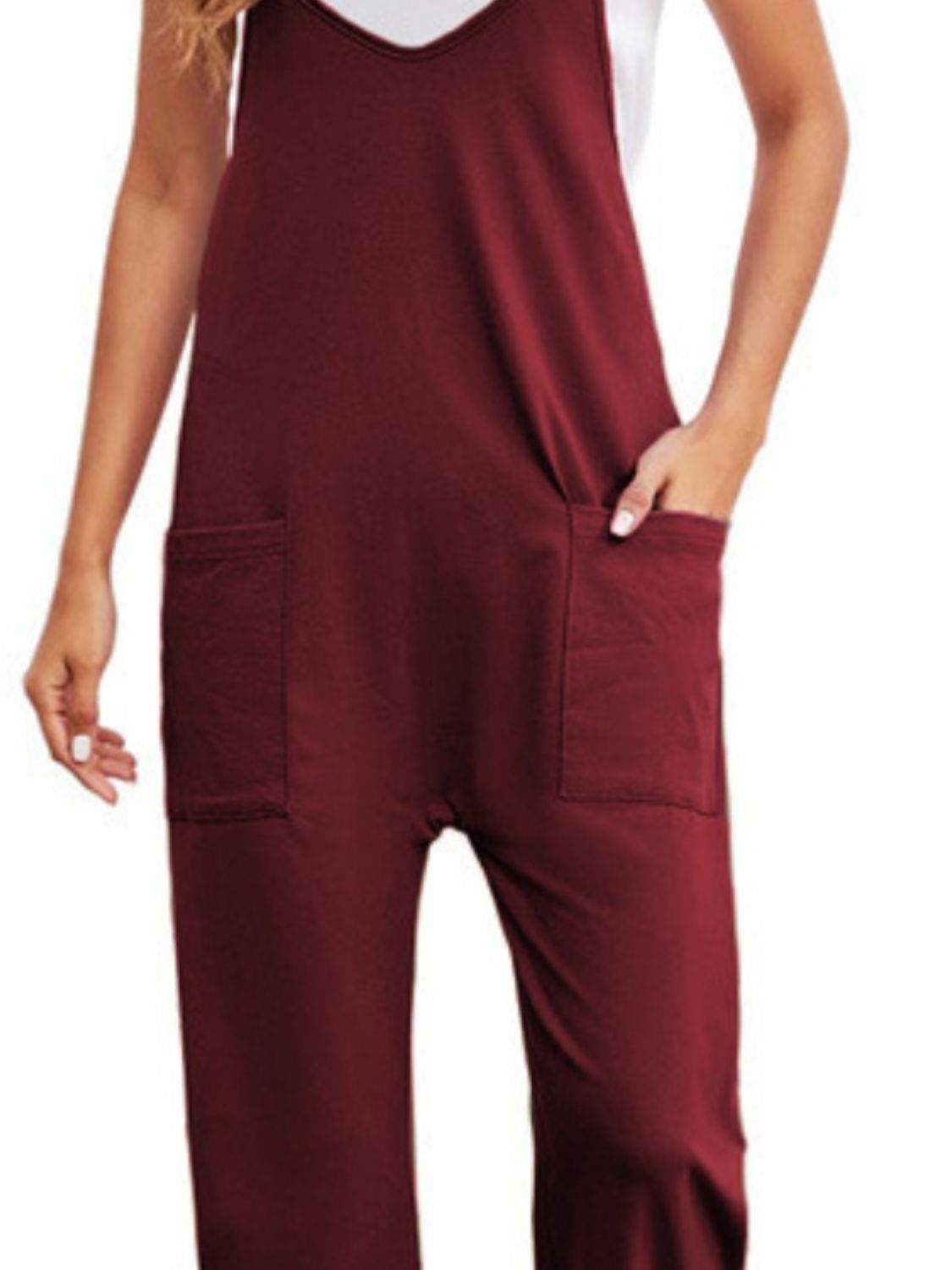 Honeybee Mumford's Full Size Spaghetti Strap Straight Leg Jumpsuit with Pockets