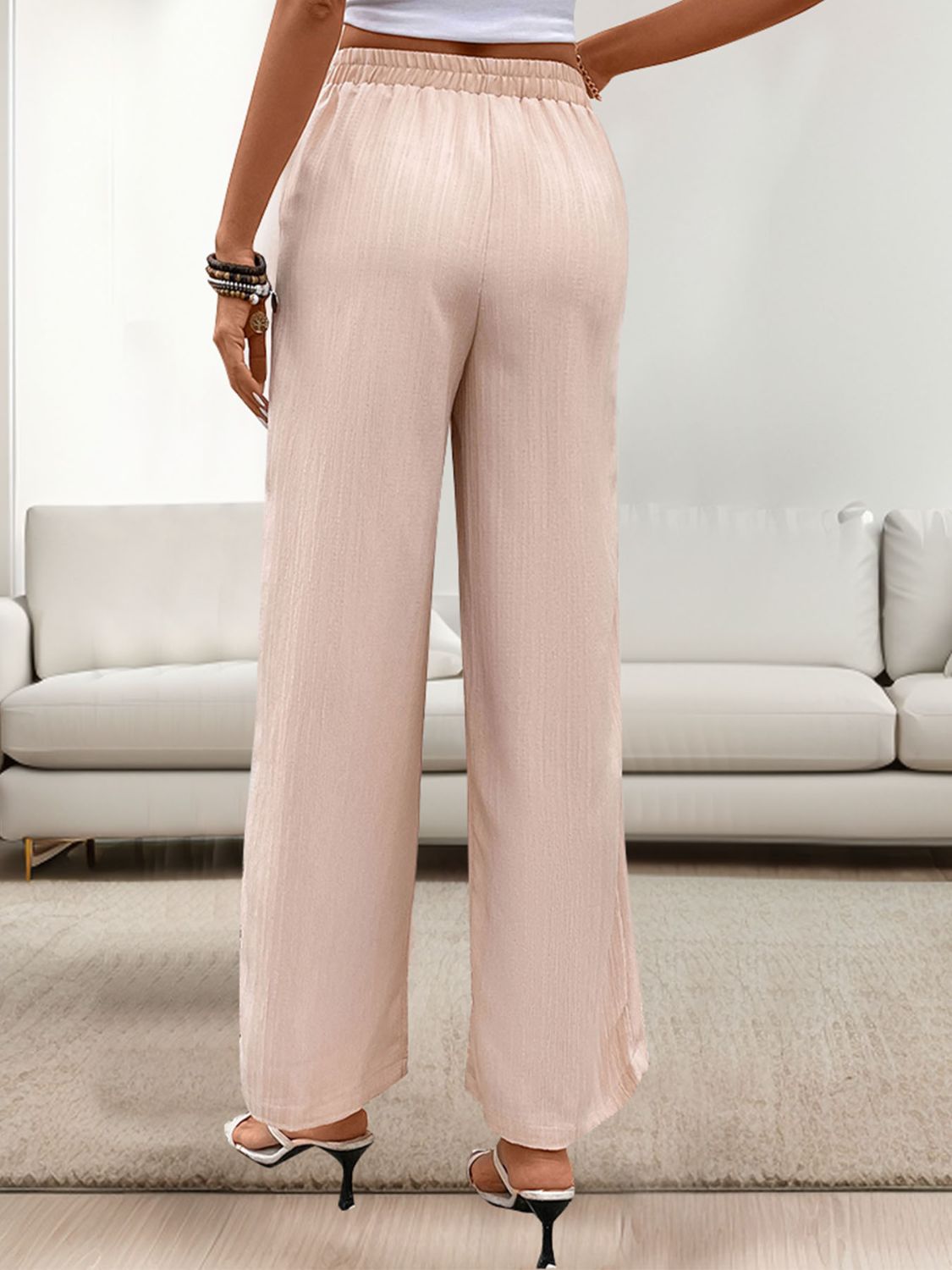 Honeybee Mumford's Tied Wide Leg Pants with Pockets