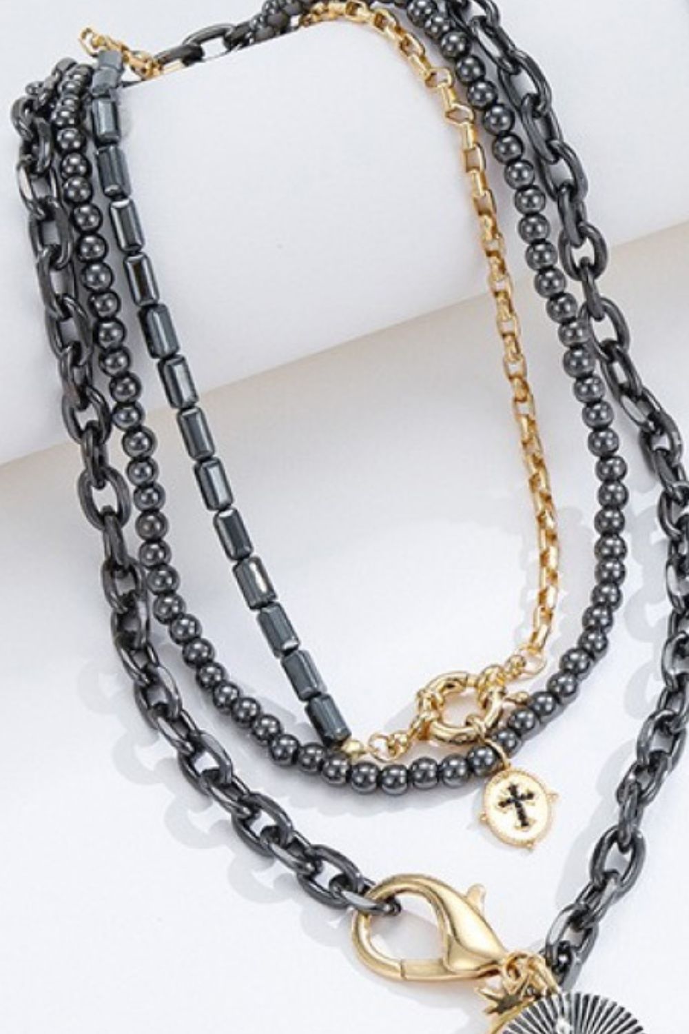 Honeybee Mumford's Snake and Cross Pendant Three-Piece Necklace Set