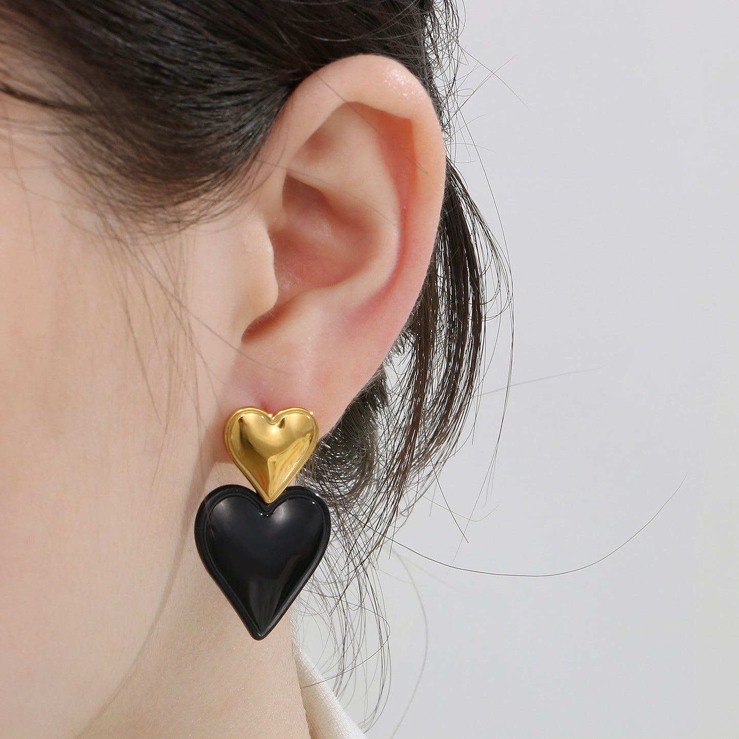 honeybee Mumford's Double Heart Earrings