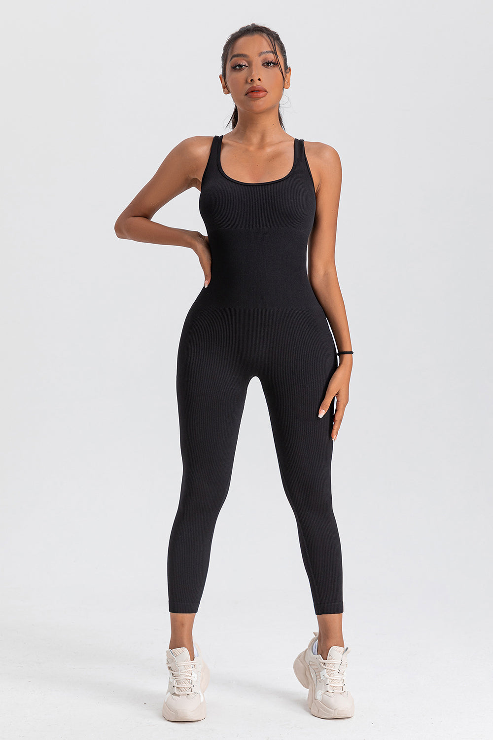 Honeybee Mumford's Wide Strap Sleeveless Active Jumpsuit