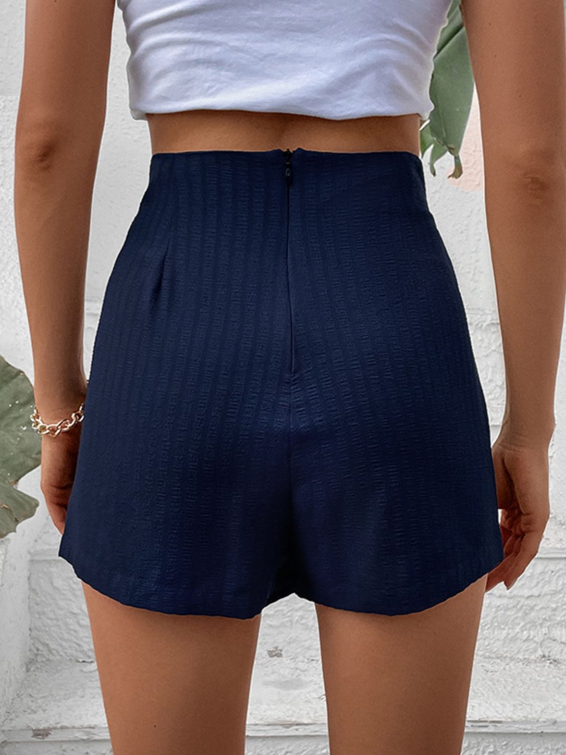 Honeybee Mumford's Zip-Back High Waist Shorts