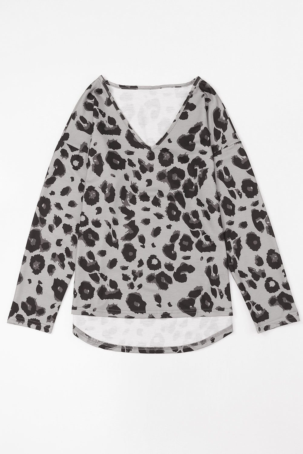 Honeybee Mumford's Leopard V-Neck Dropped Shoulder Blouse