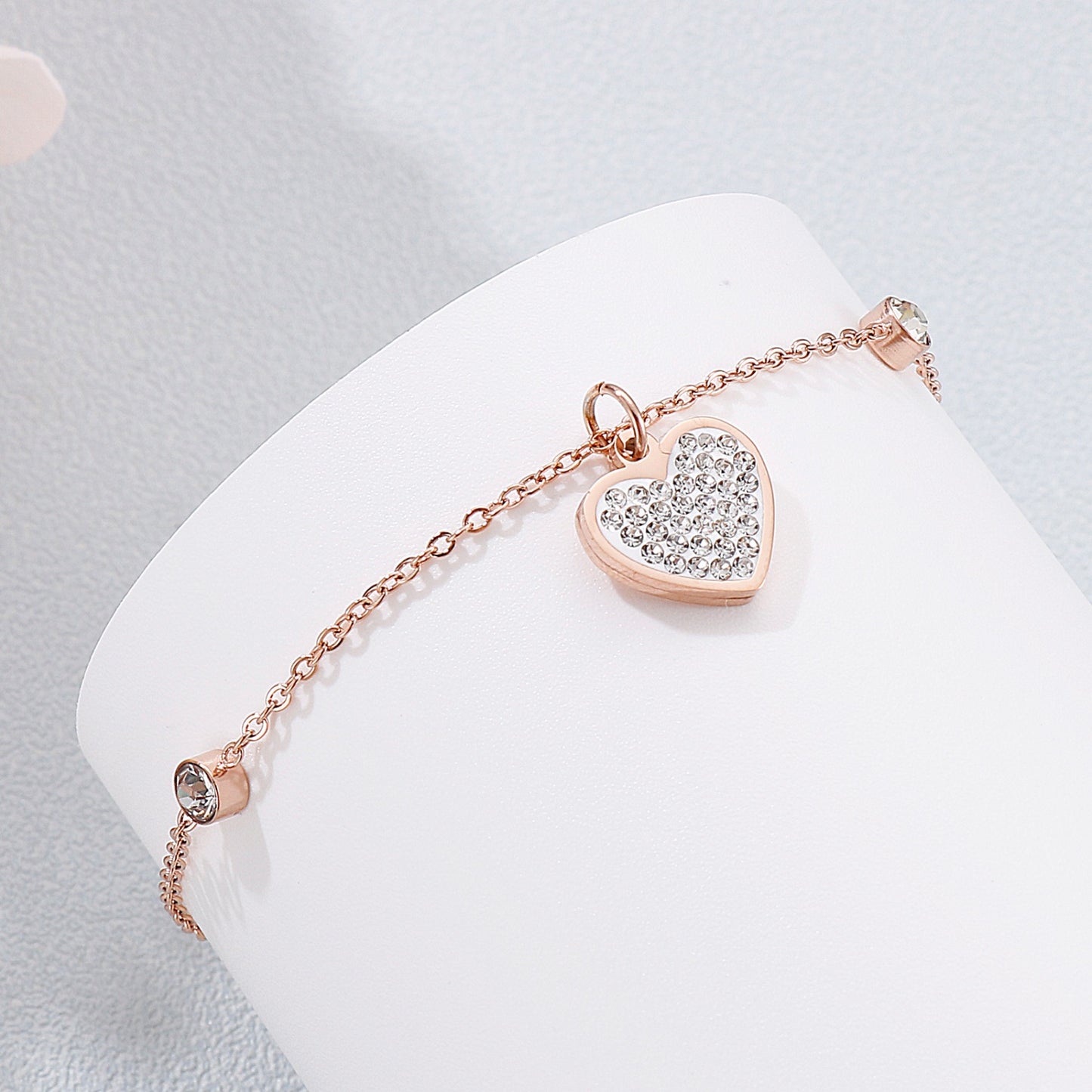 Honeybee Mumford's Inlaid Rhinestone Heart Bracelet