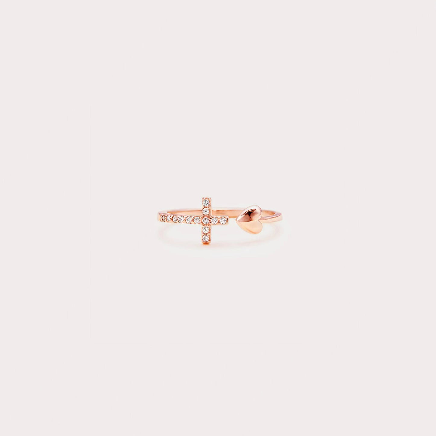 Honeybee Mumford's Heart Shape Cross Open Ring