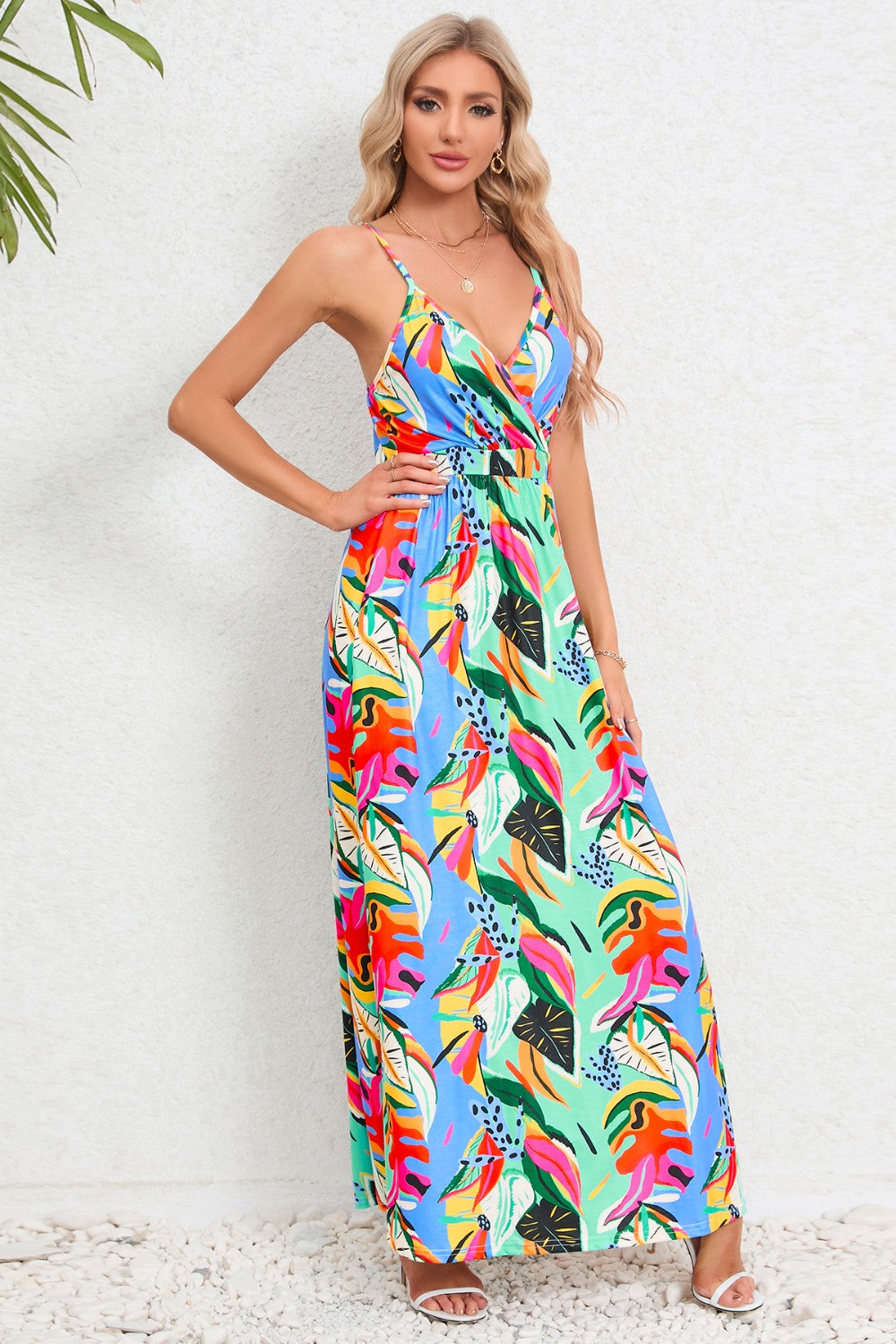 Honeybee Mumford's Printed Surplice Maxi Cami Dress