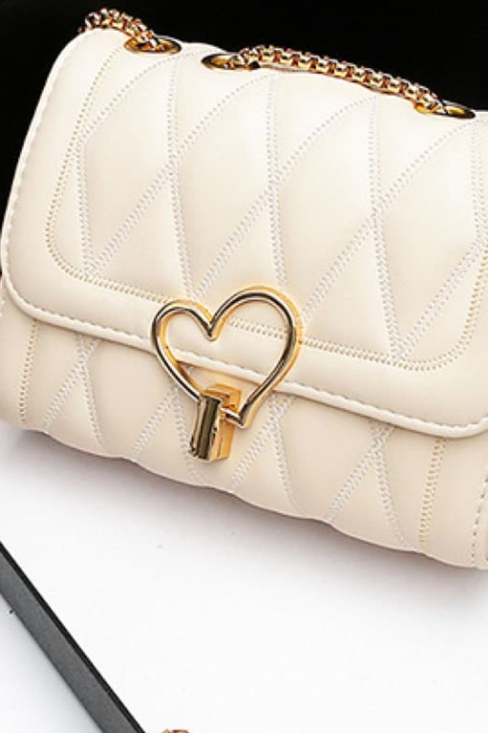 Honeybee Mumford's Heart Buckle Leather Crossbody Bag