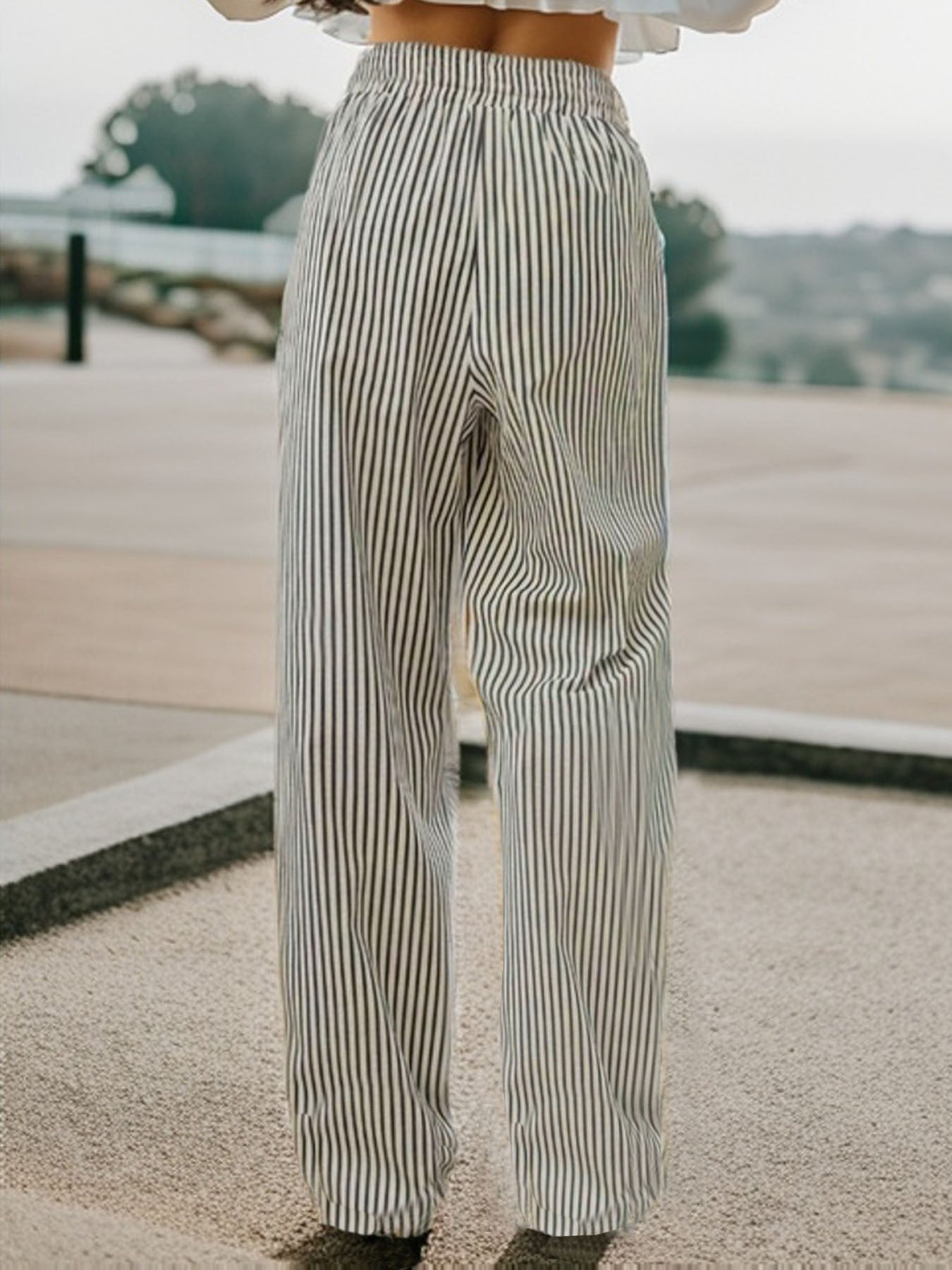 Honeybee Mumford's Drawstring Striped Elastic Waist Pants