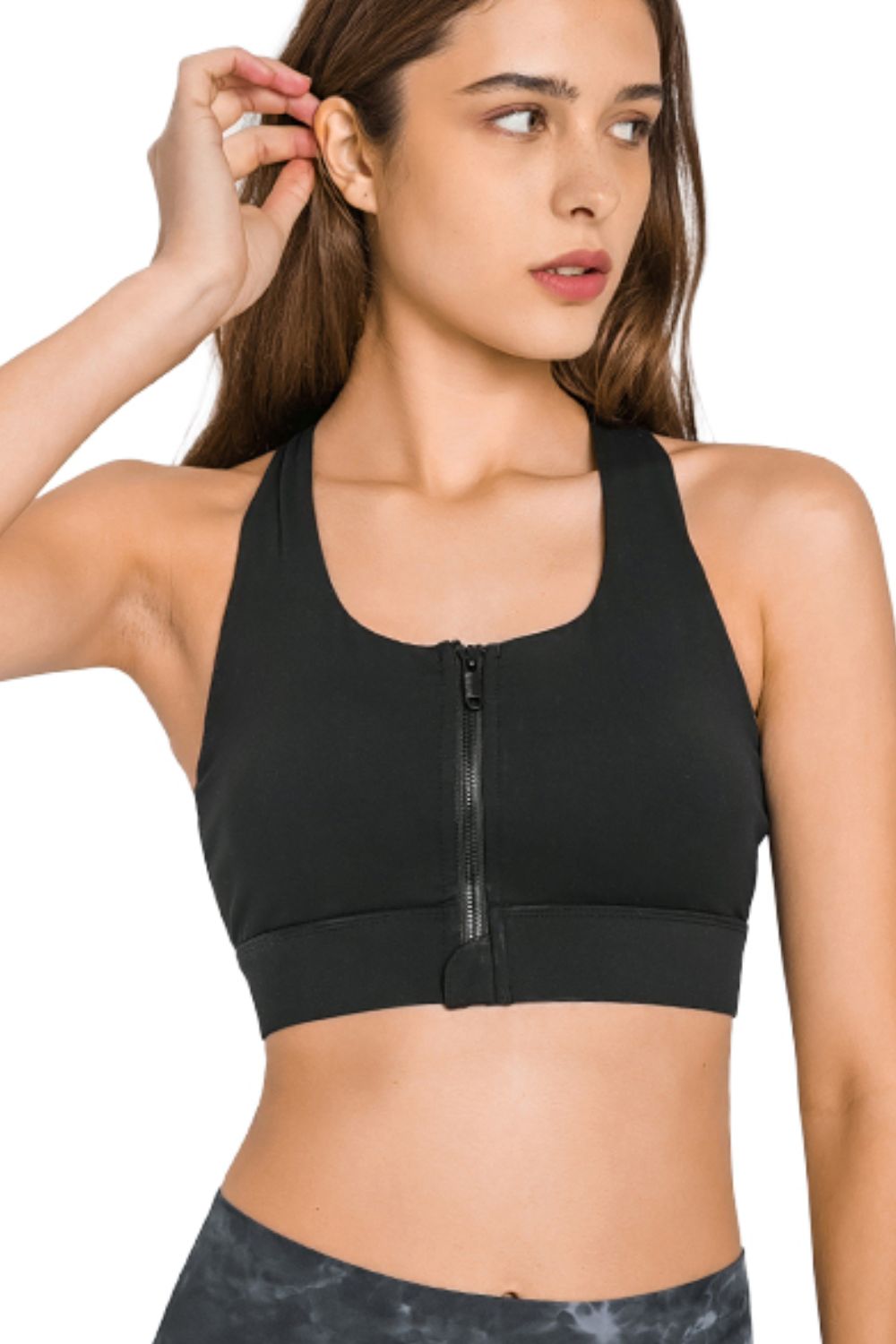 Honeybee Mumford's Zip Up Racerback Sports Bra