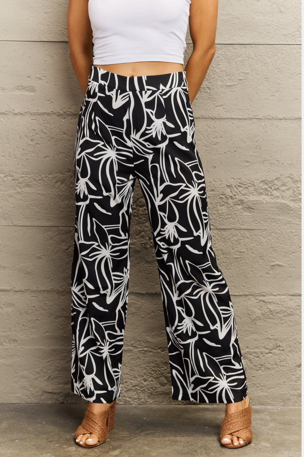 Honeybee Mumford's Flower Print Wide Leg Long Pants