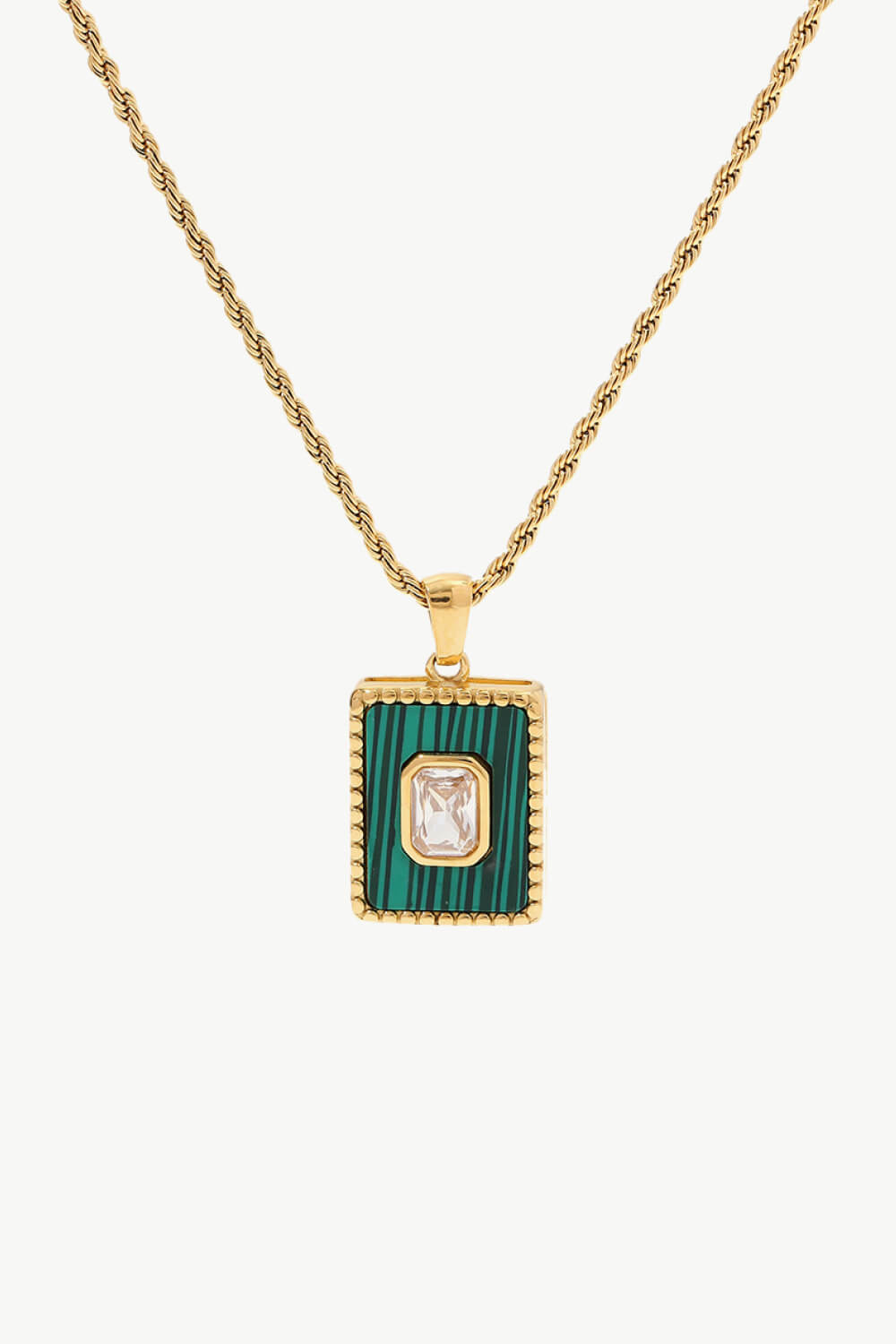 Honeybee Mumford's Square Pendant Twisted Chain Necklace