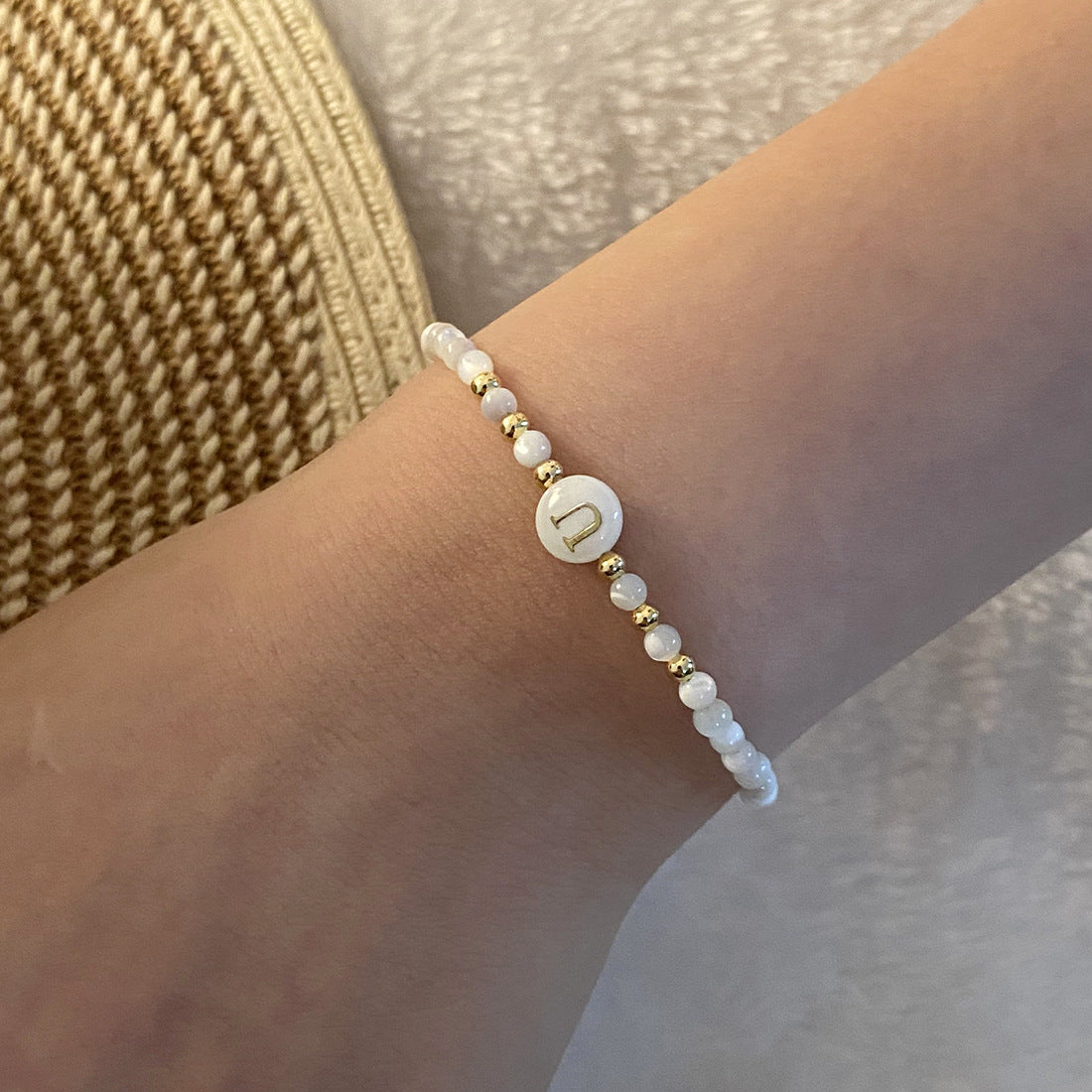 Honeybee Mumford's Shell Letter Bead Bracelet