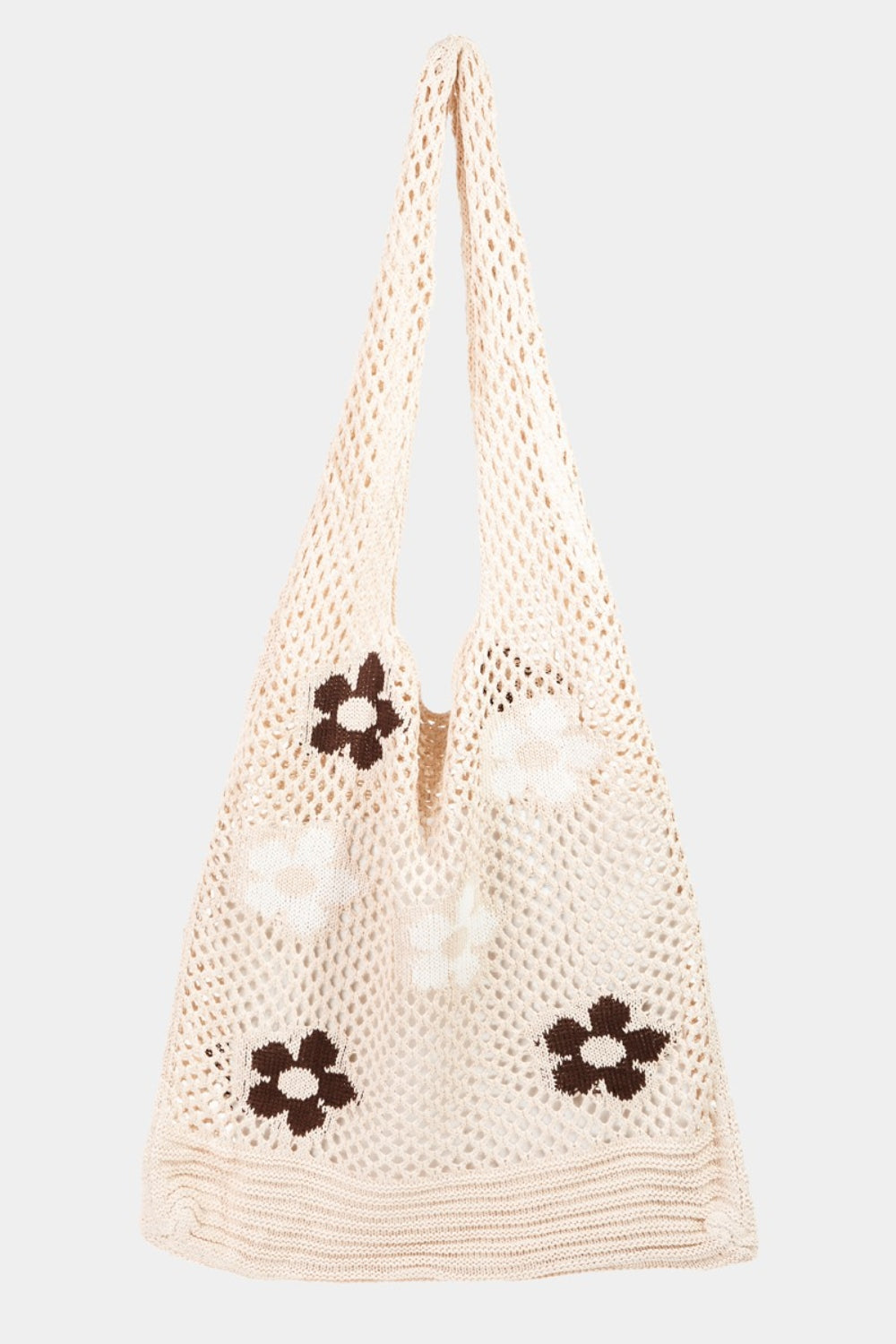 Honeybee Mumford's Flower Pattern Knitted Tote Bag