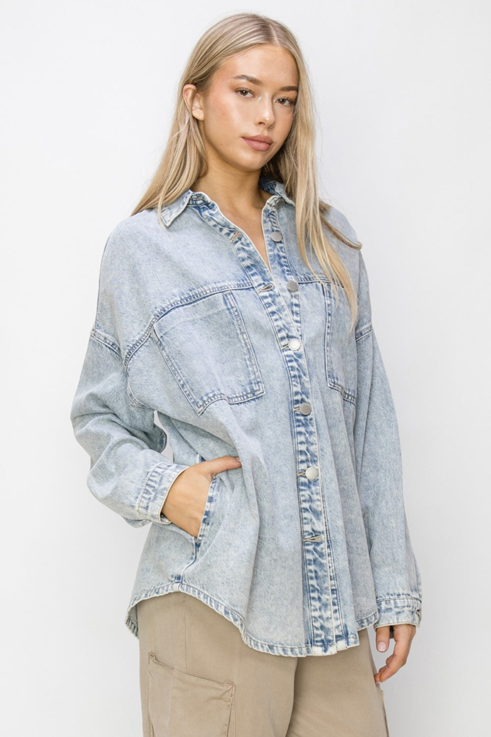 Honeybee Mumford's Button Up Long Sleeve Shacket