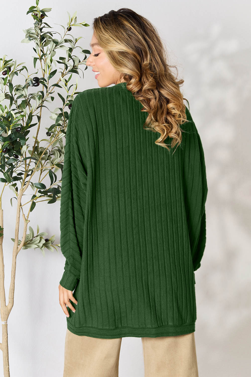 honeybee Mumford's Ribbed Cocoon Cardigan( Black, Khaki, Dark Blue and more )