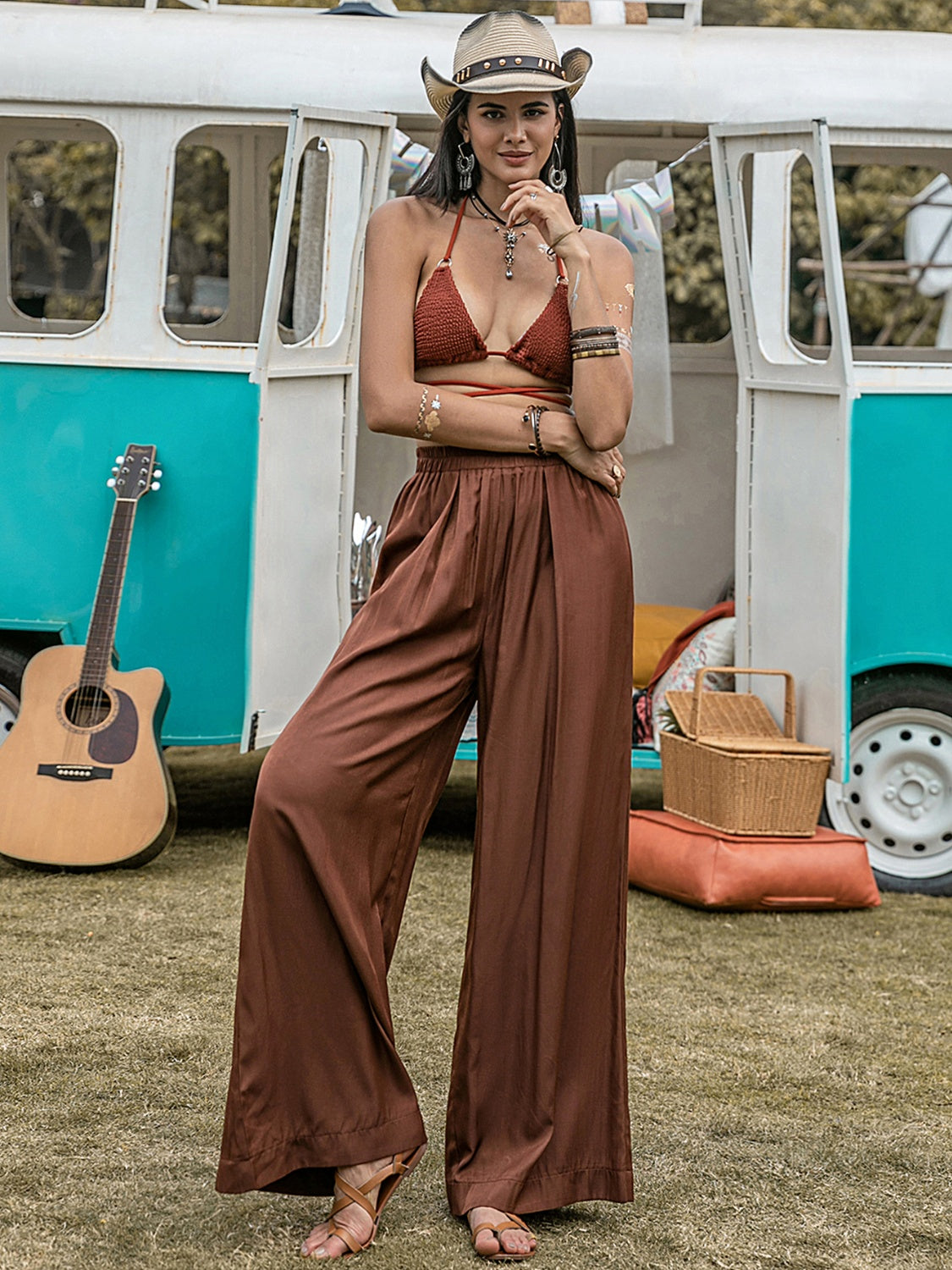 Honeybee Mumford's High Waist Wide Leg Pants