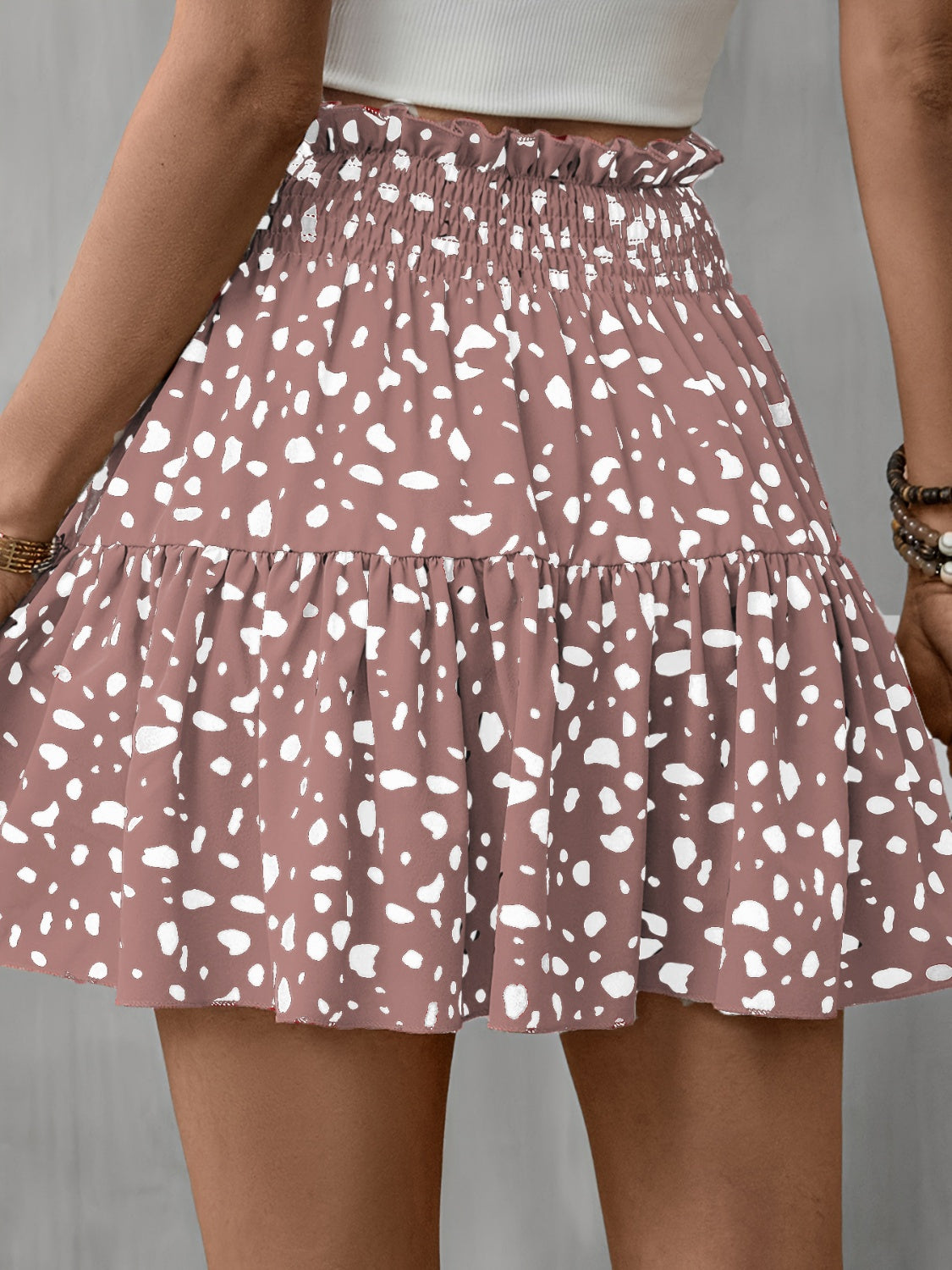 Honeybee Mumford's Frill Tied Printed Mini Skirt