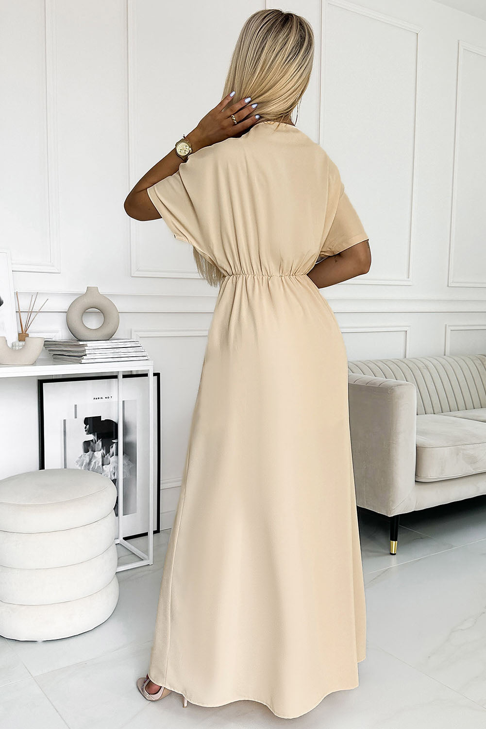 Honeybee Mumford's Surplice Neck Slit Maxi Dress