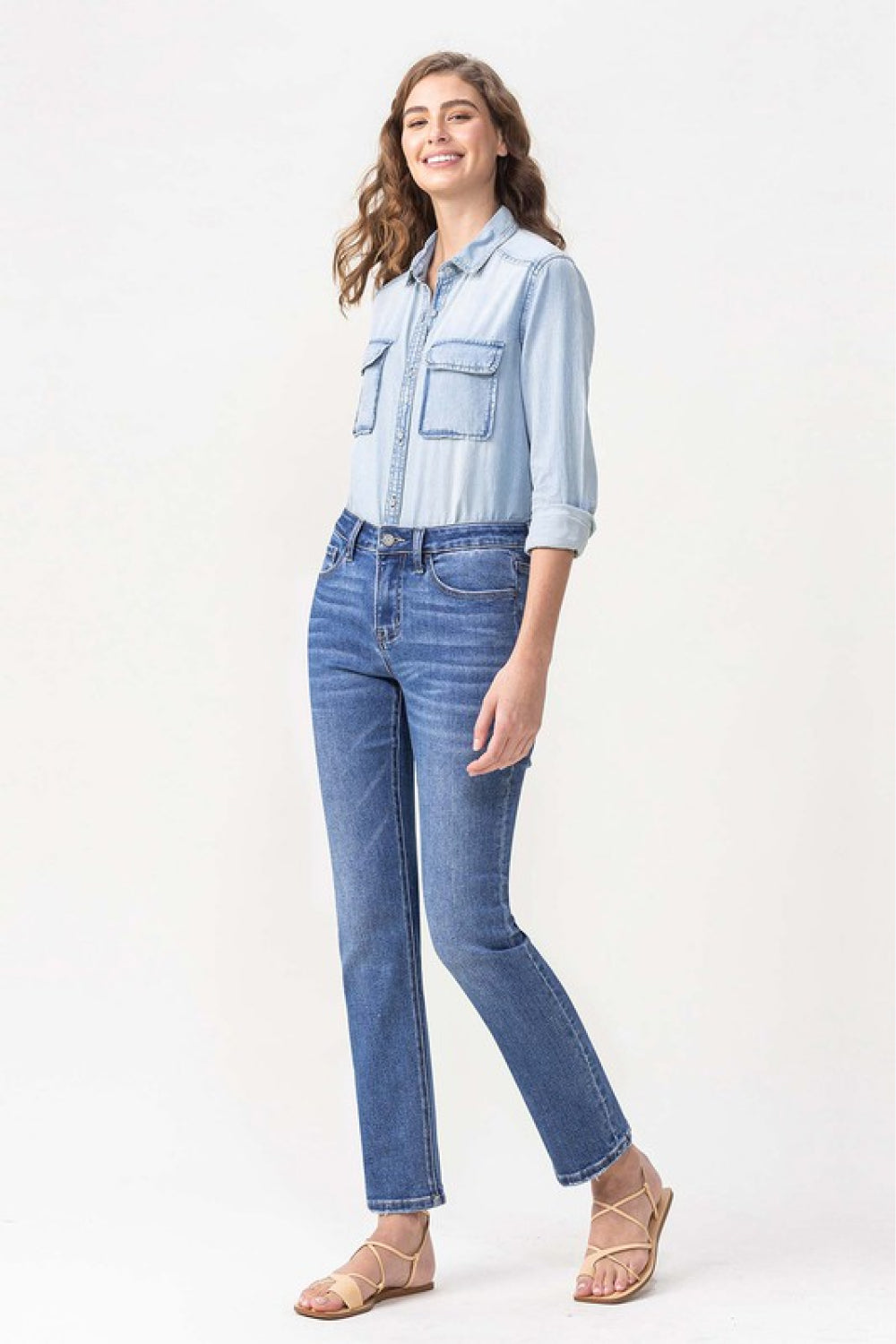 Honeybee Mumford's Full Size Midrise Slim Ankle Straight Jeans