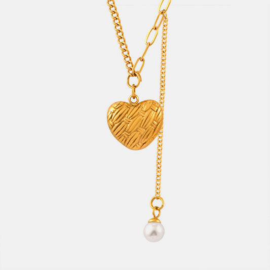 honeybee Mumford's Pearl Heart Necklace