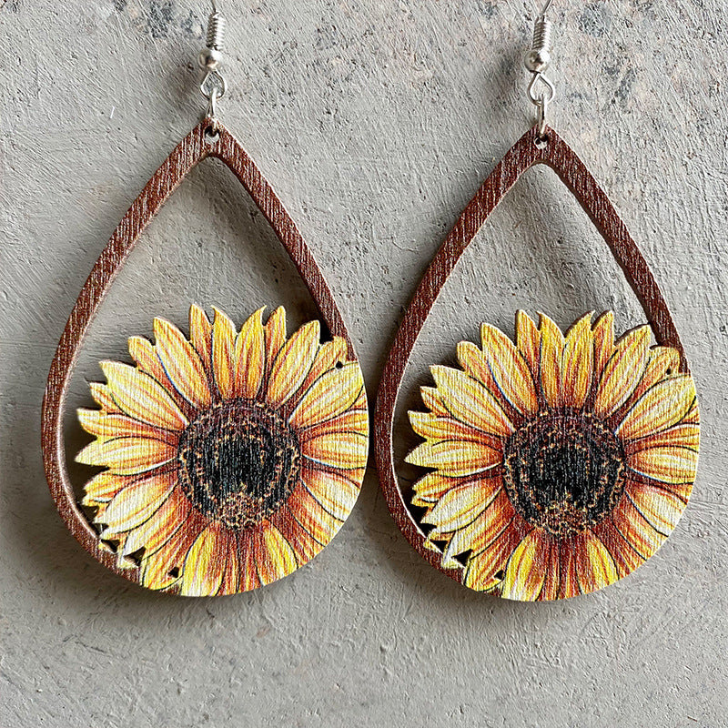 honeybee Mumford's Hollowed Wooden Teardrop Earrings