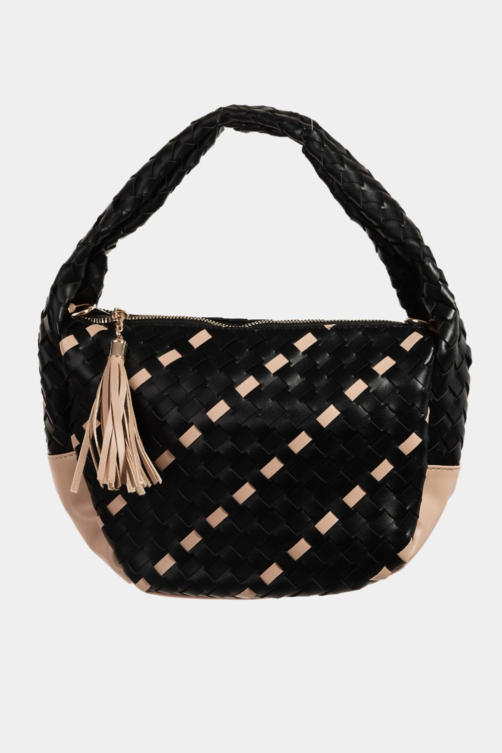 Honeybee Mumford's Tassel Detail Weave Semi Circle Bag