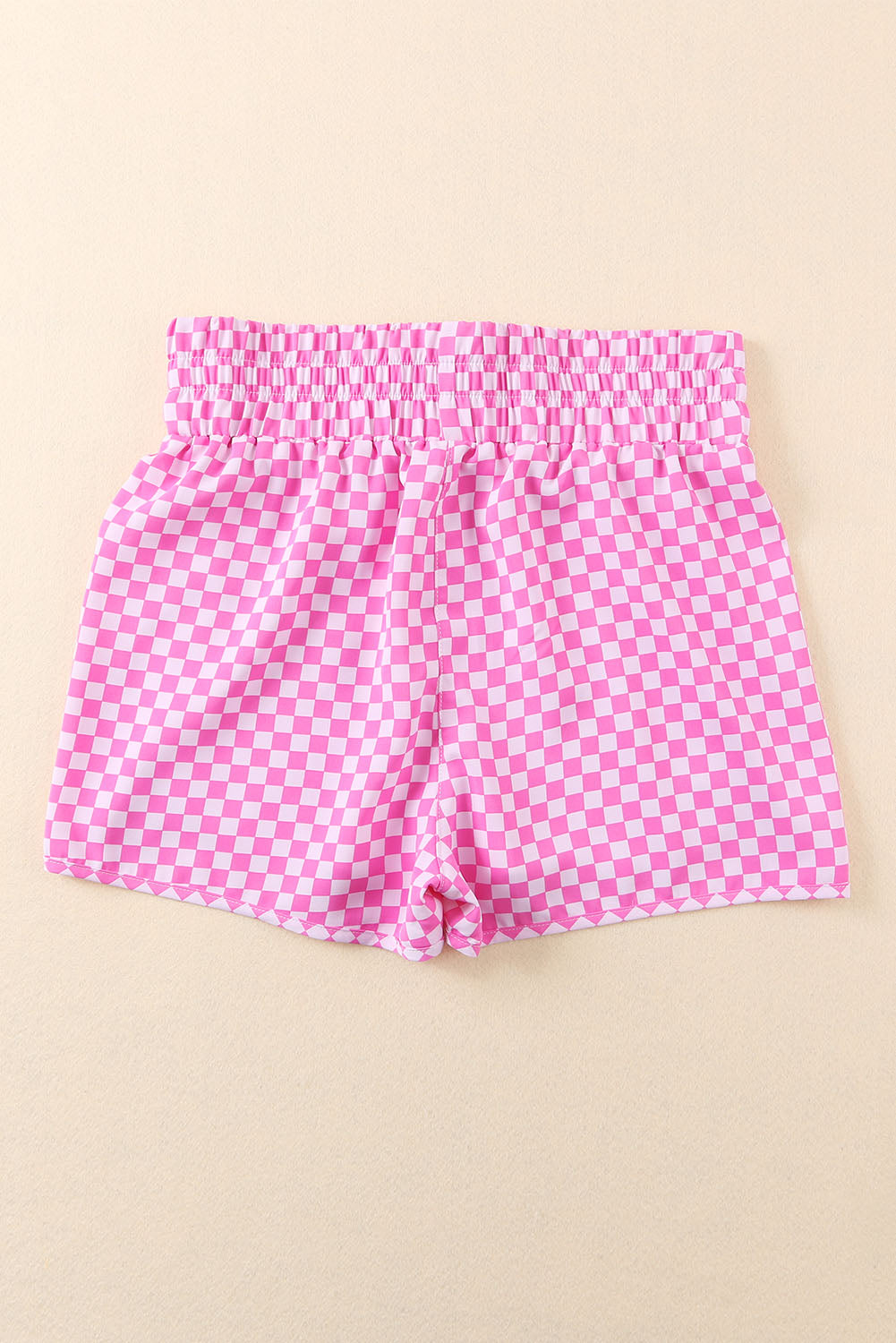 Honeybee Mumford's Pink Plaid High Waisted Athletic Shorts