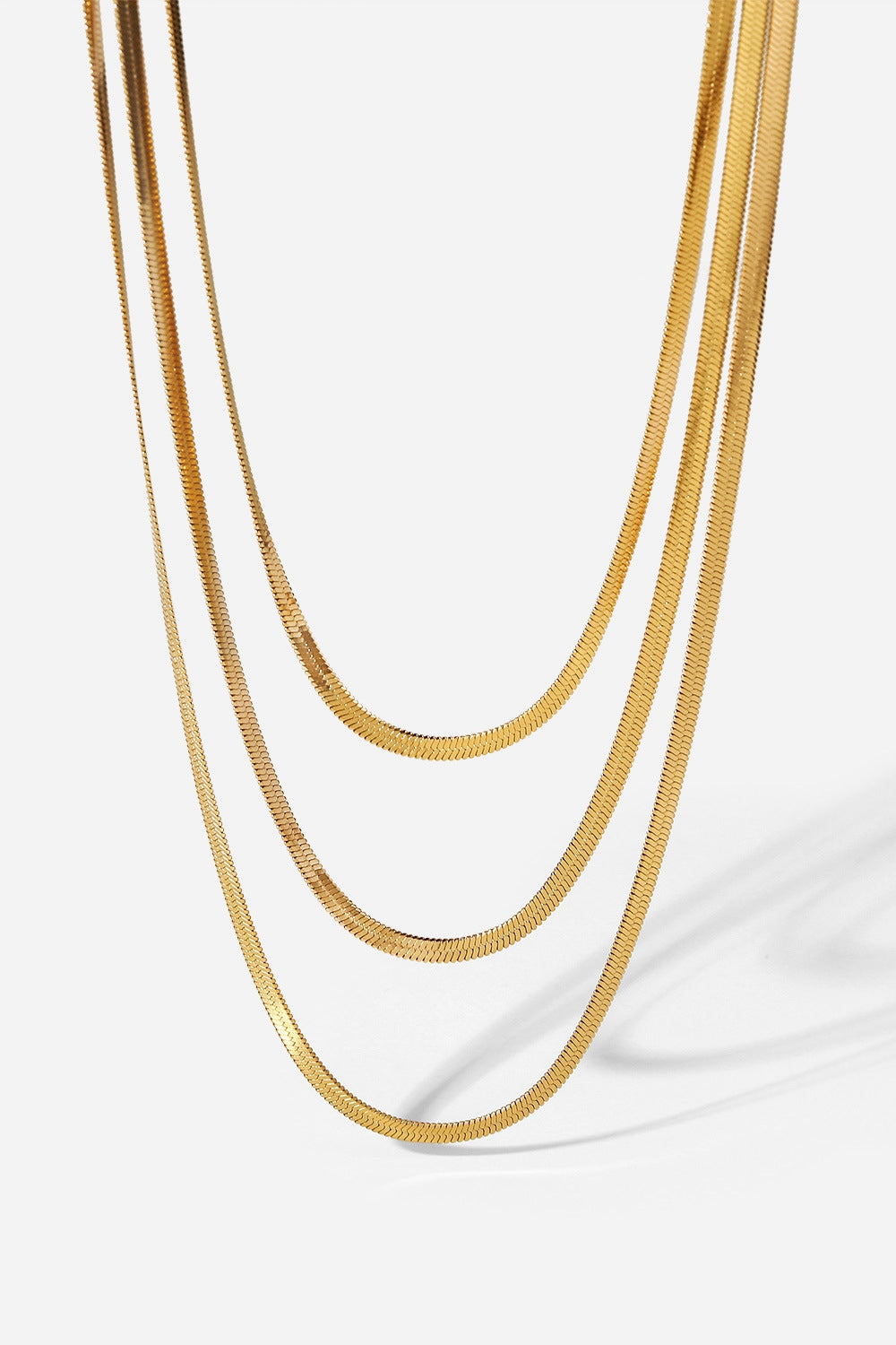 honeybee Mumford's Triple-Layered Snake Chain Necklace