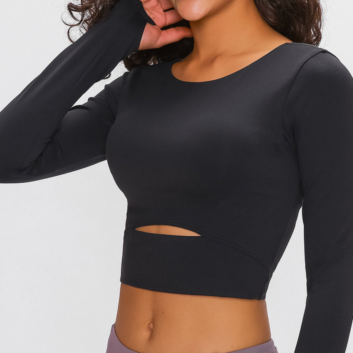 Honeybee Mumford's Long Sleeve Cropped Top With Sports Strap