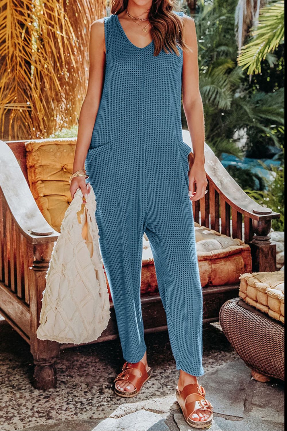 Honeybee Mumford's Full Size Sleeveless Straight Jumpsuit