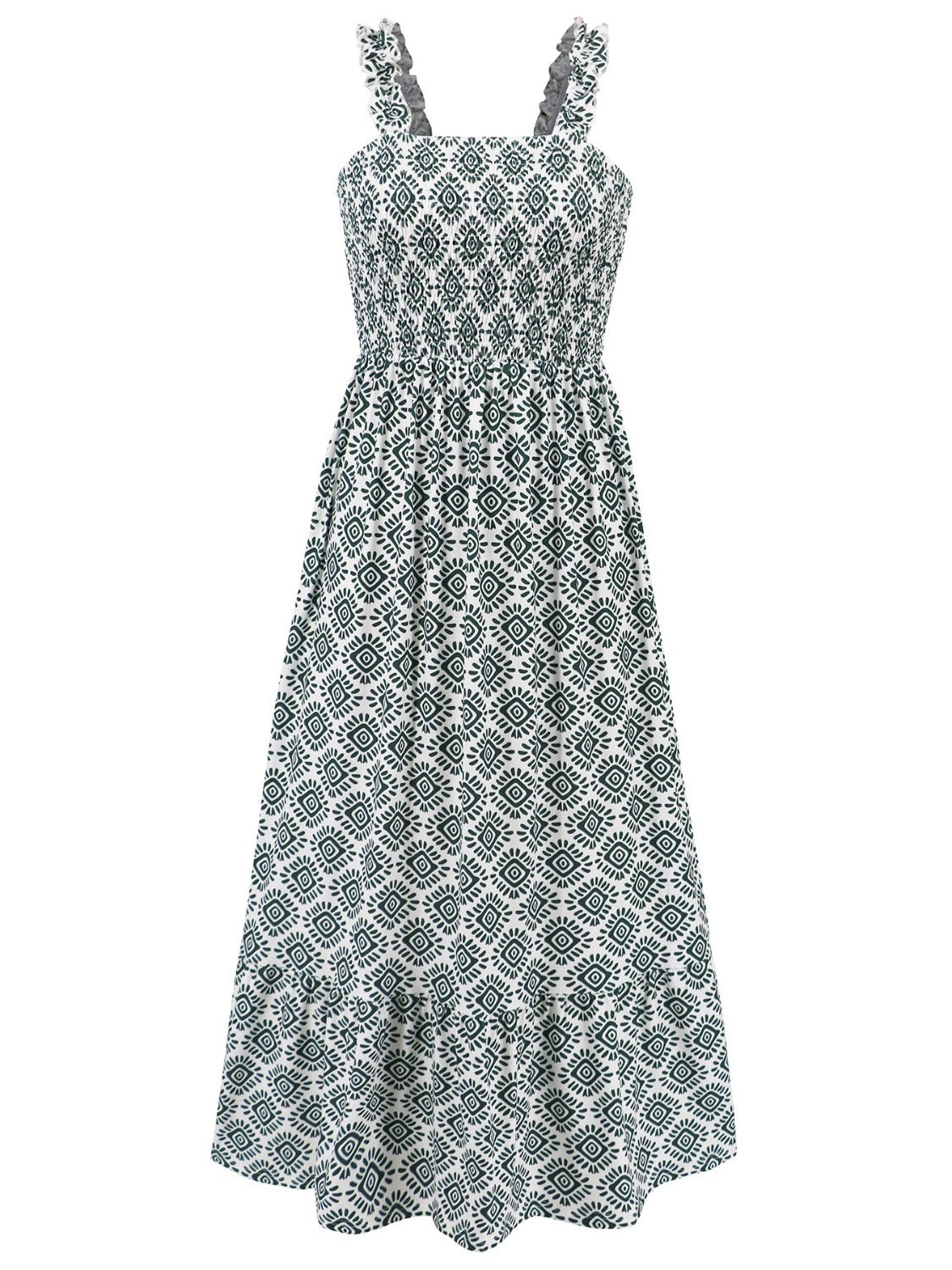 Honeybee Mumford's Smocked Printed Square Neck Sleeveless Dress